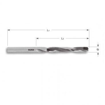 RUKO Urbis 5.0 mm metālam ar ielodētu cietkasējuma plāksnīti DIN 338, Tips N