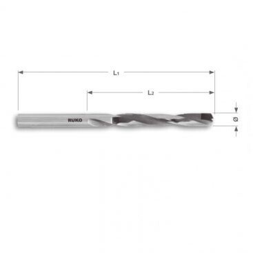 RUKO Urbis 5.0 mm metālam ar ielodētu cietkasējuma plāksnīti DIN 338, Tips N