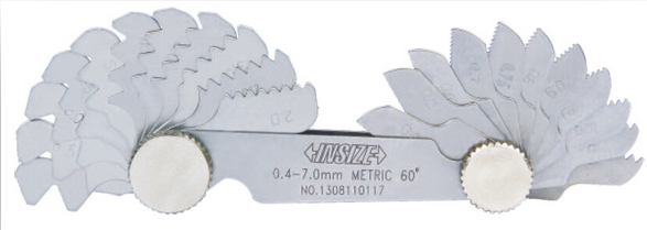 INSIZE vītņu mēri, metriskā 60° un collīgā vītne 55°, 0.25-6.0mm/4-62TPI, komplekts no 52 gb, 4820-452