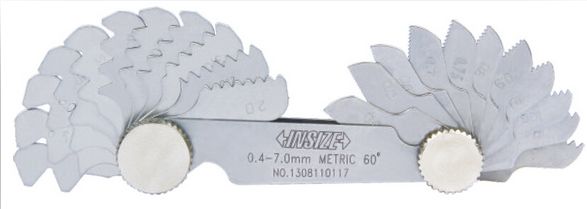 INSIZE vītņu mēri, metriskā 60° un collīgā vītne 55°, 0.25-6.0mm/4-62TPI, komplekts no 52 gb, 4820-452