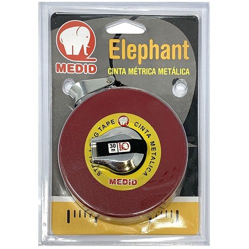 MEDID gara metāla mērlente, 30m, apvalks pārklāts ar ādu, art. 265030, mērlenta