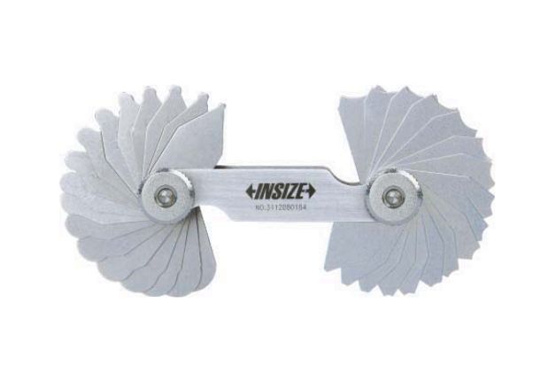 INSIZE radiusa mērs, 1.0-7.0mm, 34 (17+17) asmeņi, oglekļa tērauda, art. 4801-17