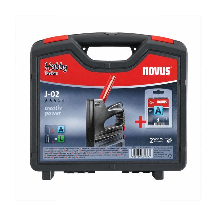 NOVUS J‑02 AL rokas skavotāja komplekts, čemodānā ar 1000 skavām A 53/6, art. 030-0437 NOVUS J‑02 AL rokas skavotāja komplekts, čemodānā ar 1000 skavām A 53/6, art. 030-0437