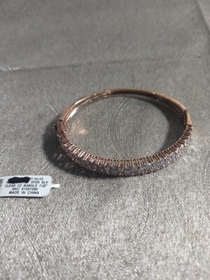 Rose gold 14 karat over sterling silver clear CZ Bengal bracelet (retails 375.00)