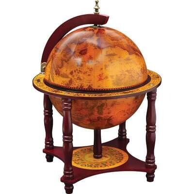 13&quot; Diameter Globe with 57pc Chess and Checkers Set