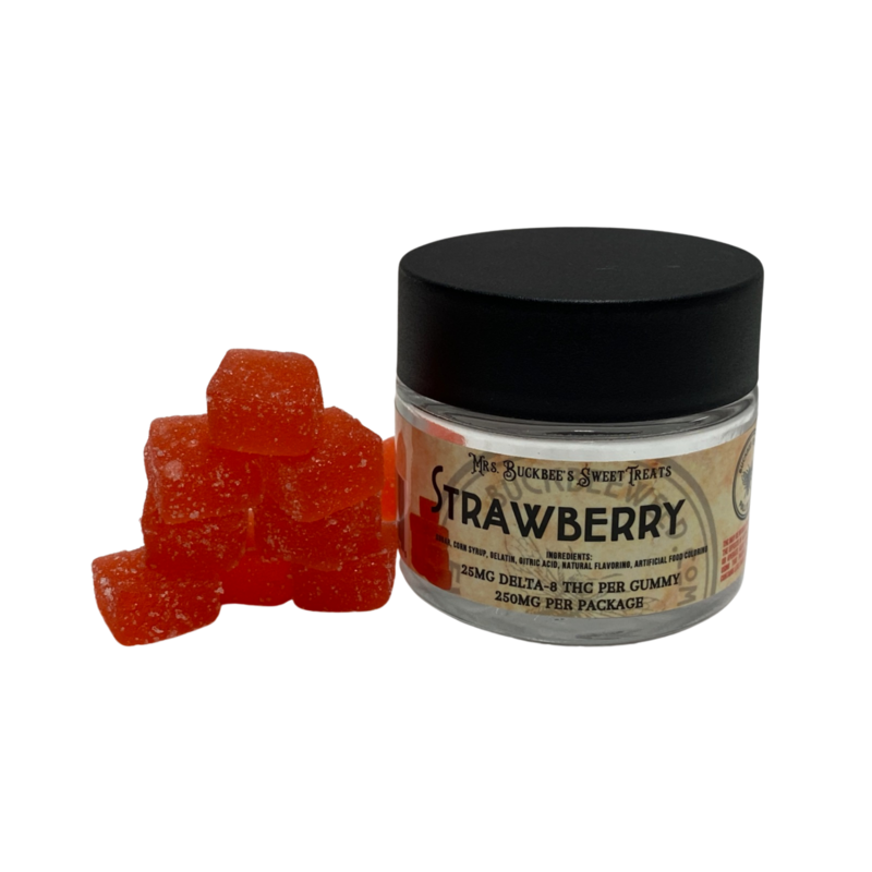 10 pack 25mg D-8 Strawberry Gummies