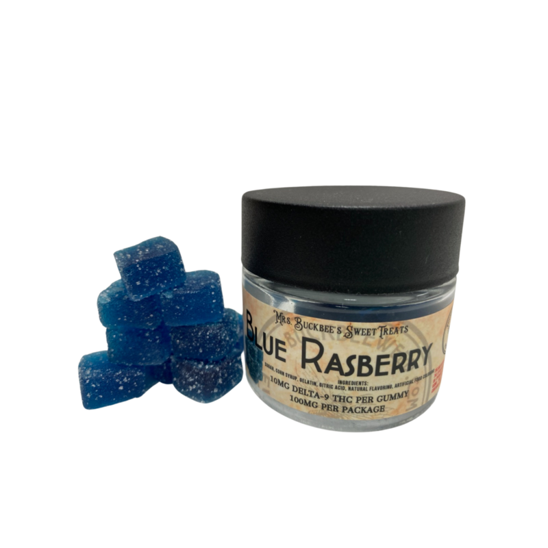 10 pack 10mg D-9 Blue Raspberry Gummies
