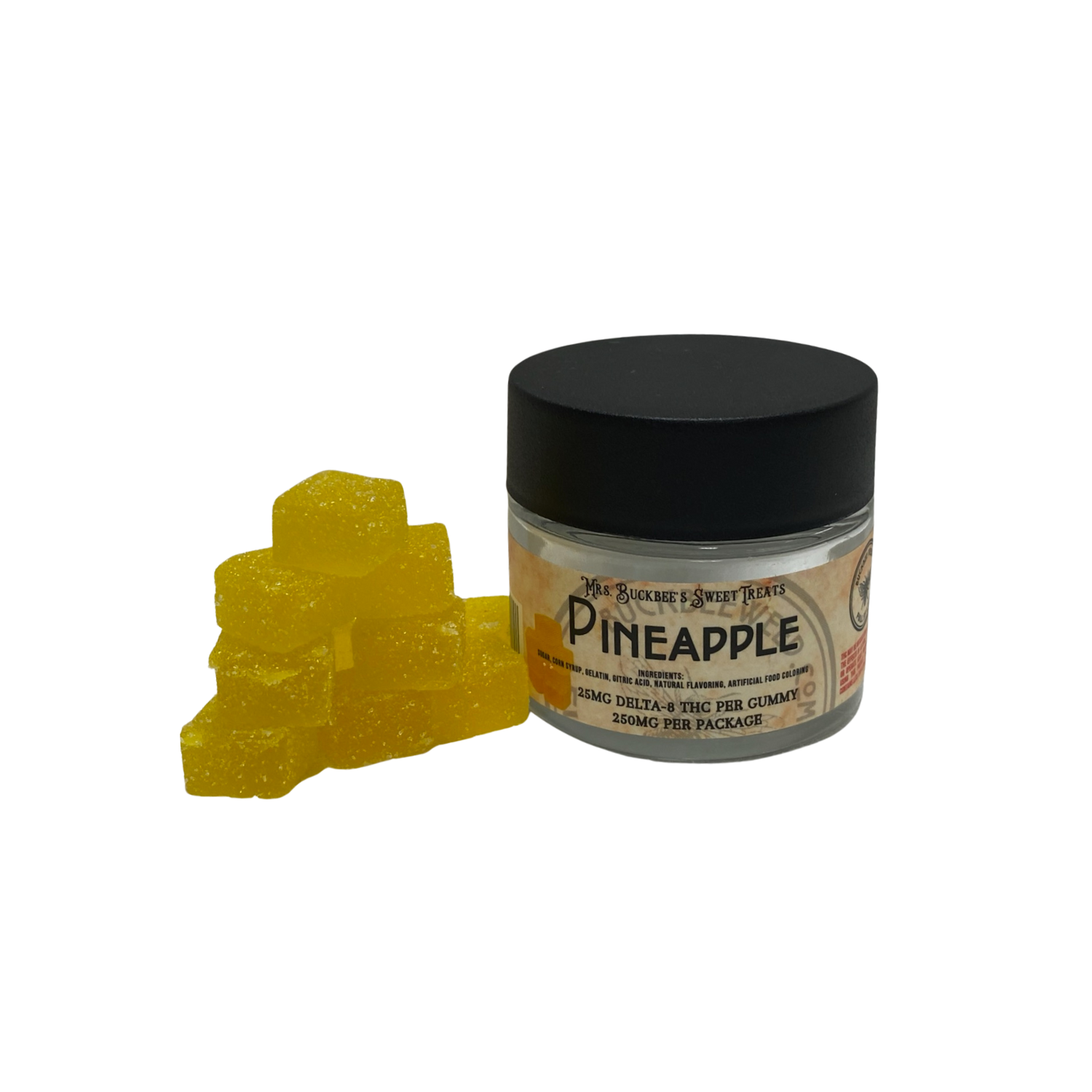 10 pack 25mg D-8 Pineapple Gummies