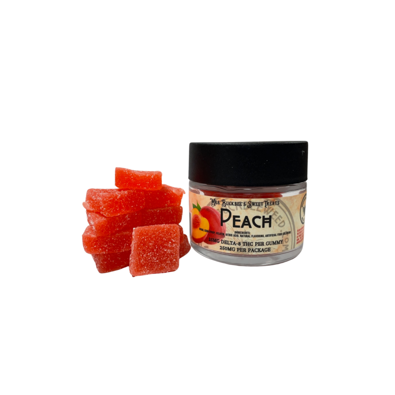 10 Pack 25mg D-8 Peach Gummies