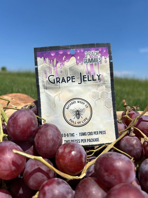 2 Pack Grape Jelly Gummies - 30mg THC + 30mg CBD
