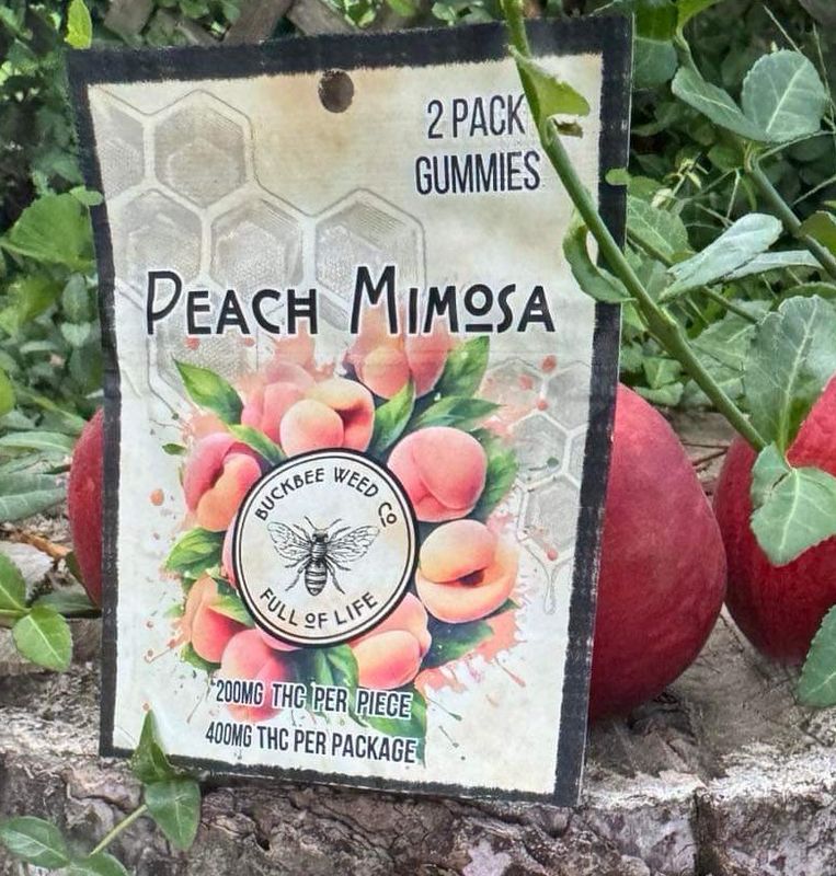 2 Pack Peach Mimosa Gummies - 200mg THC