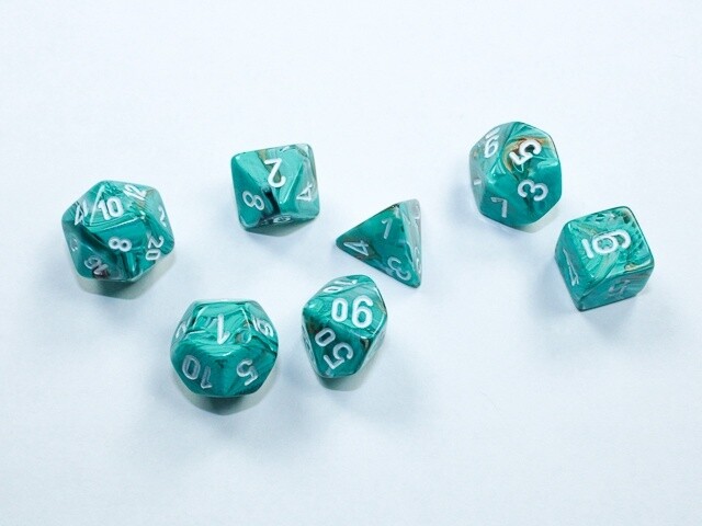 &quot;Marble Oxi Copper&quot; Mini-Dice Set