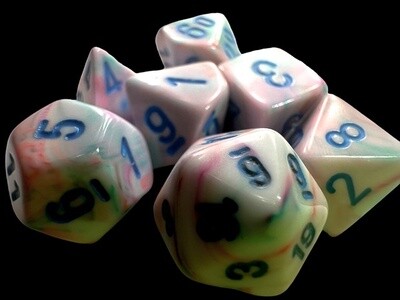"Festive® Pop Art™/Blue" Glow in the Dark Mini-Dice Set