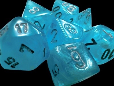 Sky/silver Luminary Mini-Dice Set