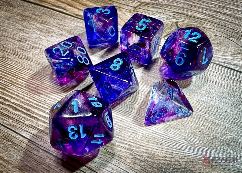 &quot;Nebula® Nocturnal/Blue&quot; Glow in the Dark Dice Set