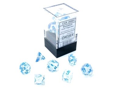 “Borealis Icicle/Light Blue” Glow-in-the-Dark Mini-Dice Set