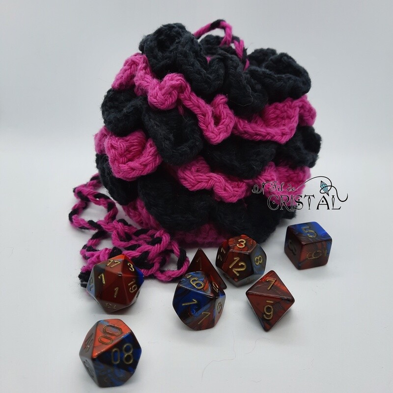 Sac Écaille de Dragon, Couleur: Rose et Noir