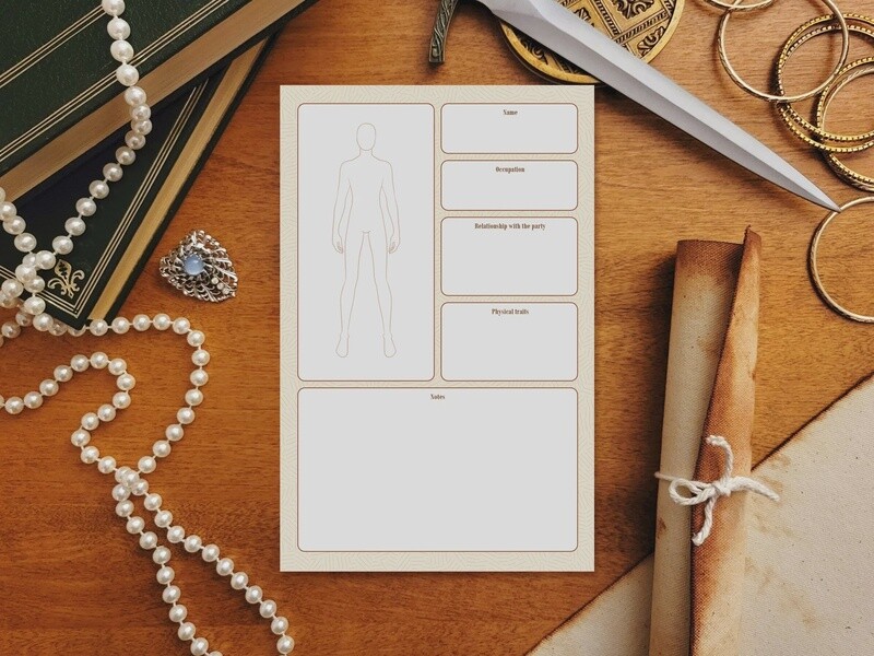 Non-player characters memo pad