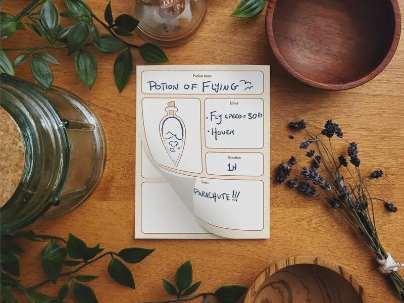 Potions notepad