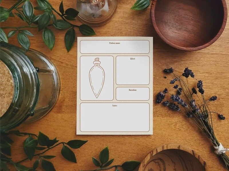 Potions notepad