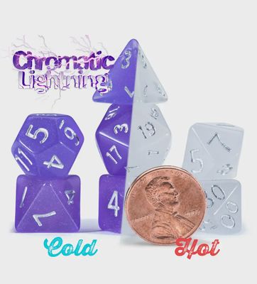 ​“Chromatic Lightning” Chromomancy 12mm Eleven Mighty Tiny Dice Set