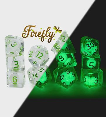 Eleven “Firefly” Radiant Dice (Glow-in-the-Dark)