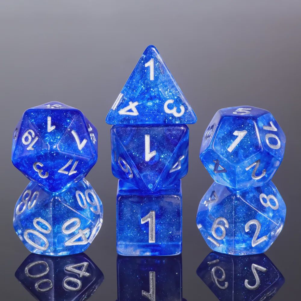 &quot;Blue Nebula&quot; Dice Set