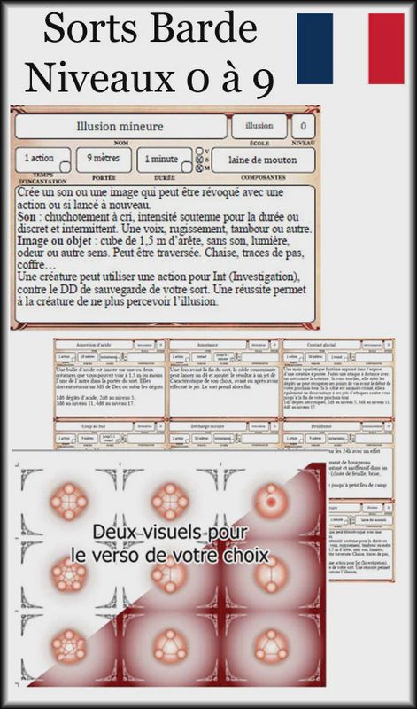 Cartes de sorts de 5e - BARDE 0 à 9