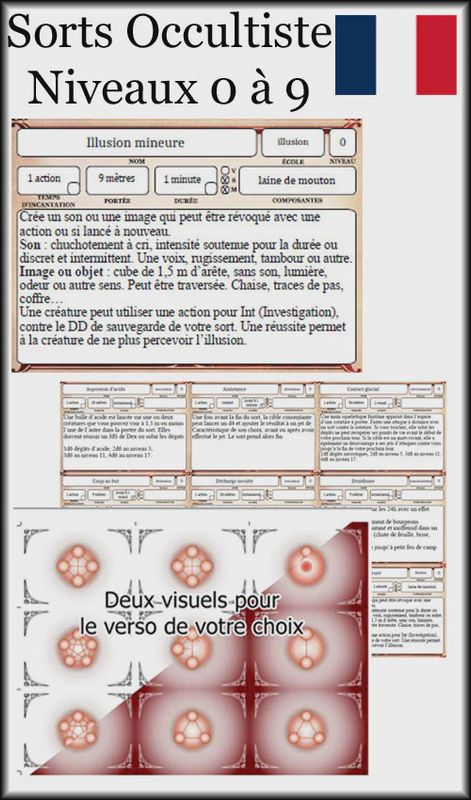 Cartes de sorts de 5e - Occultiste 0 à 9