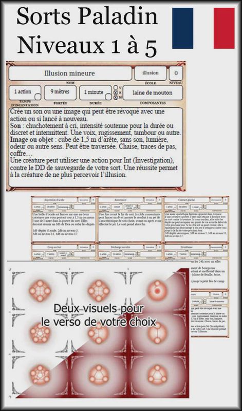 Cartes de sorts de 5e - PALADIN 1 à 5