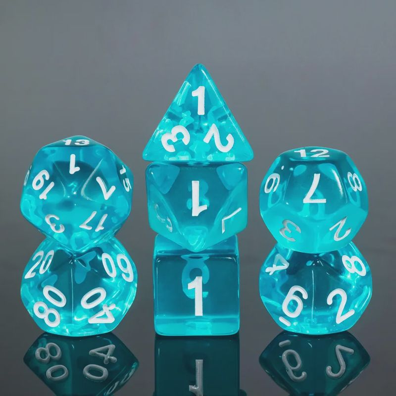 “Cyan Gemstones” Dice Set