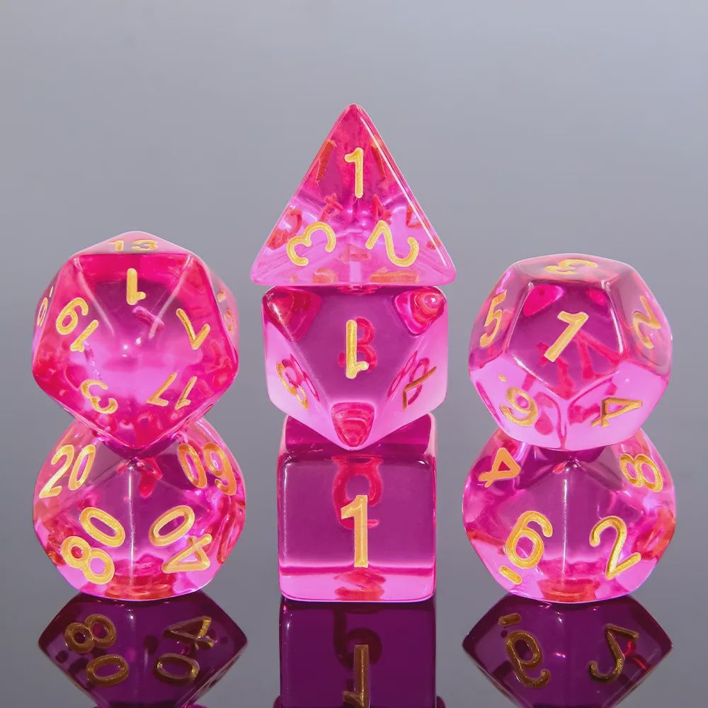 “Fuchsia Rose” Dice Set