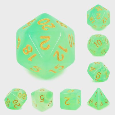 &quot;Milky Green&quot; Dice Set