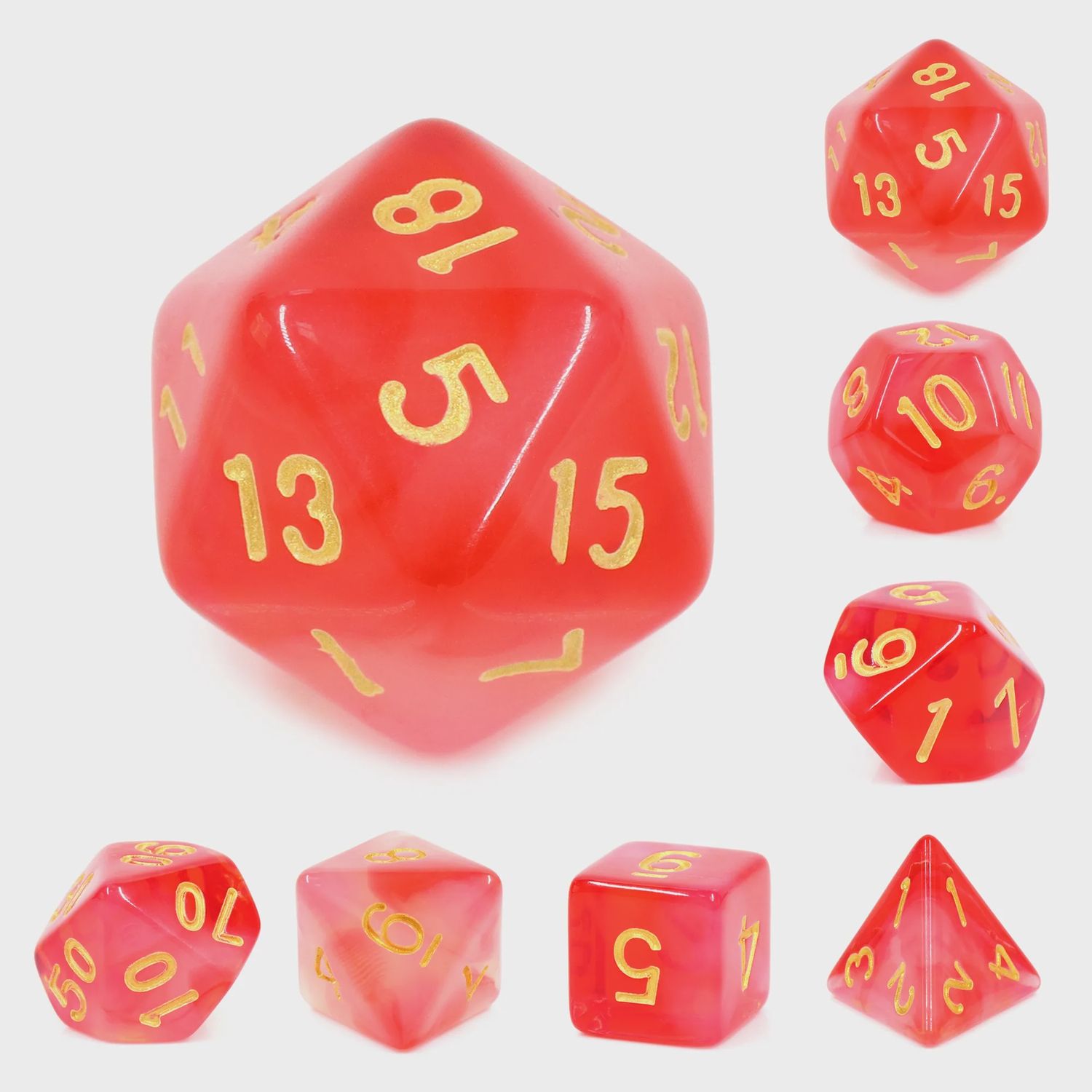“Milky Red” Dice Set