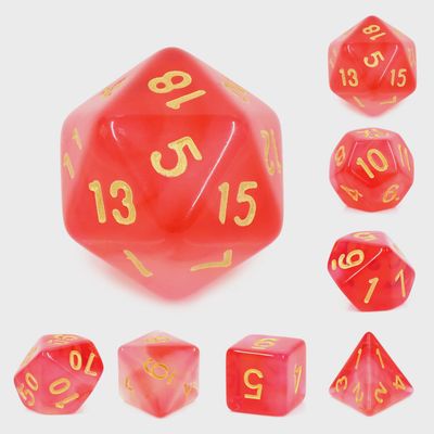 “Milky Red” Dice Set
