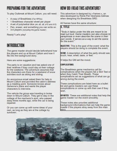Outbreak at Mount Callum
