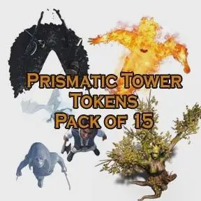 Tokens (Printed + Hi-Res PNG files) - Prismatic tower + extra