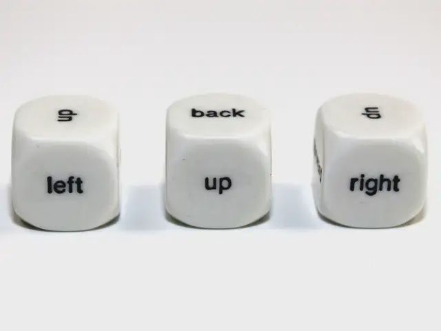 Direction 16mm d6 White/black - Up Down Left Right Back Forward