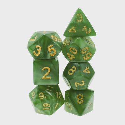 “Pearly Grass Green” dice set
