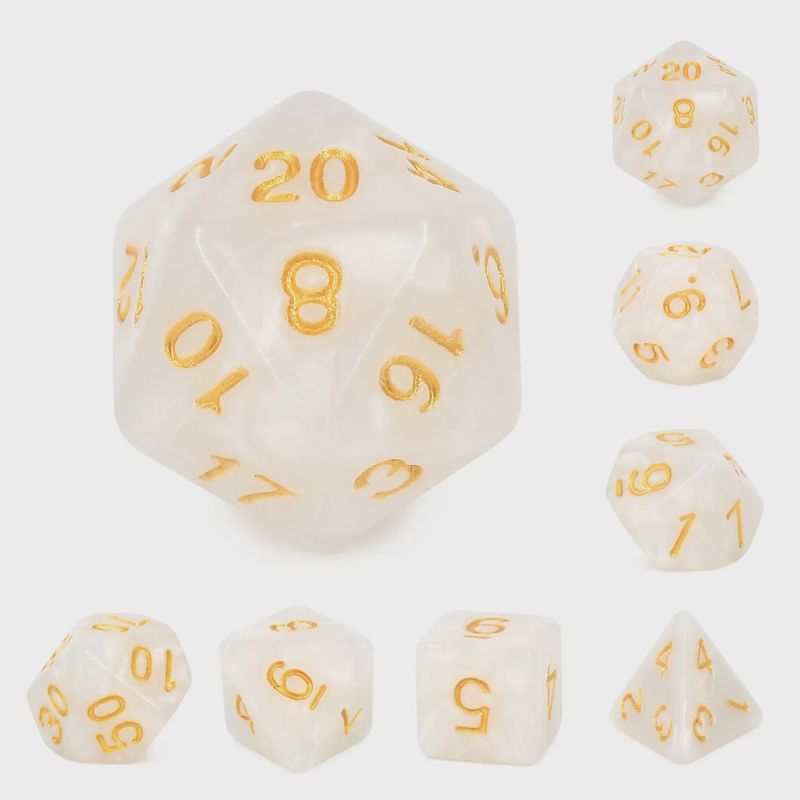 “Pearly White” dice set