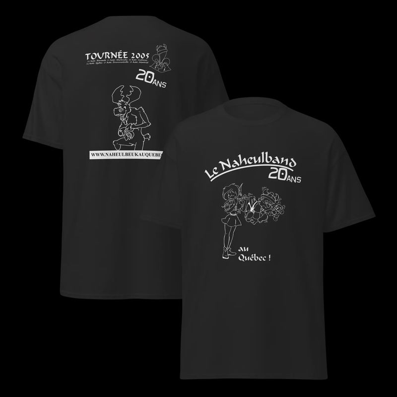 T-shirt commémorant la tournée 2005 du Naheulband — Style rétro