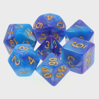“Pearly Bleu &amp; Deep-Purple” dice set