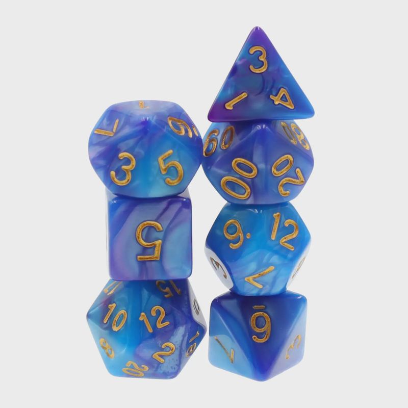 “Pearly Bleu &amp; Deep-Purple” dice set