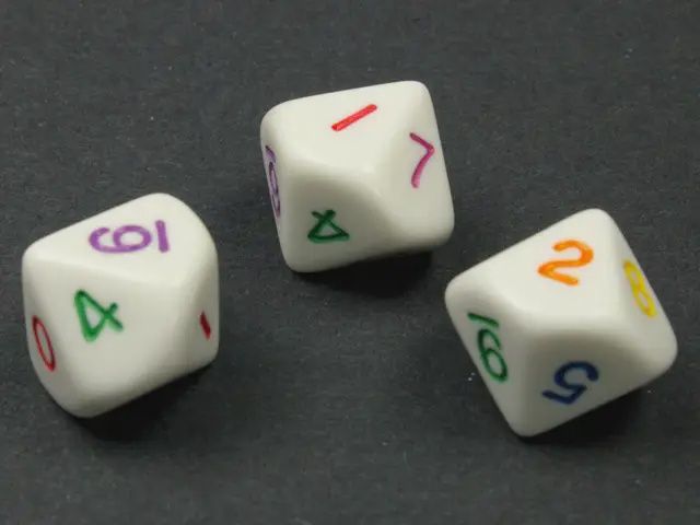 d10 Opaque White/rainbow