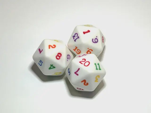 d20 Opaque White/rainbow