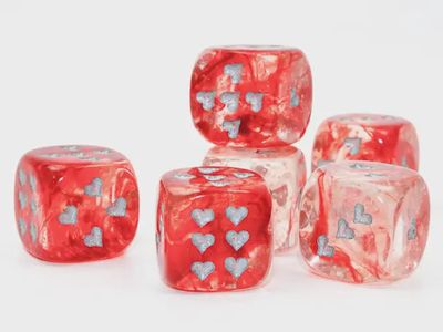 D6 16mm avec pépins en forme de cœur « Nebula Luminary » rose/argent
