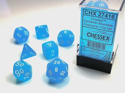 &quot;Frosted Caribbean Blue&quot; Mini-Dice Set