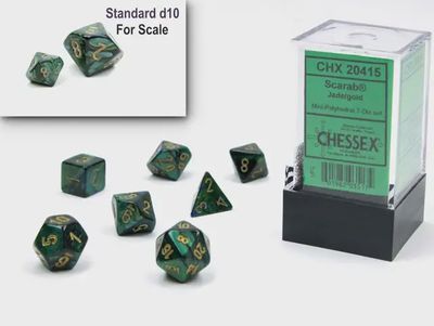 Ensemble de mini-dés « Jade/Or »