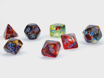 &quot;Nebula® Primary/Blue&quot; Glow in the Dark Dice Set