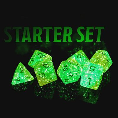 &quot;Comet Dust&quot; Glow in the Dark Dice Set